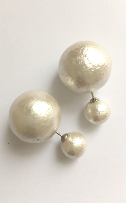 EP-03     L size white or grey cotton pearls both side